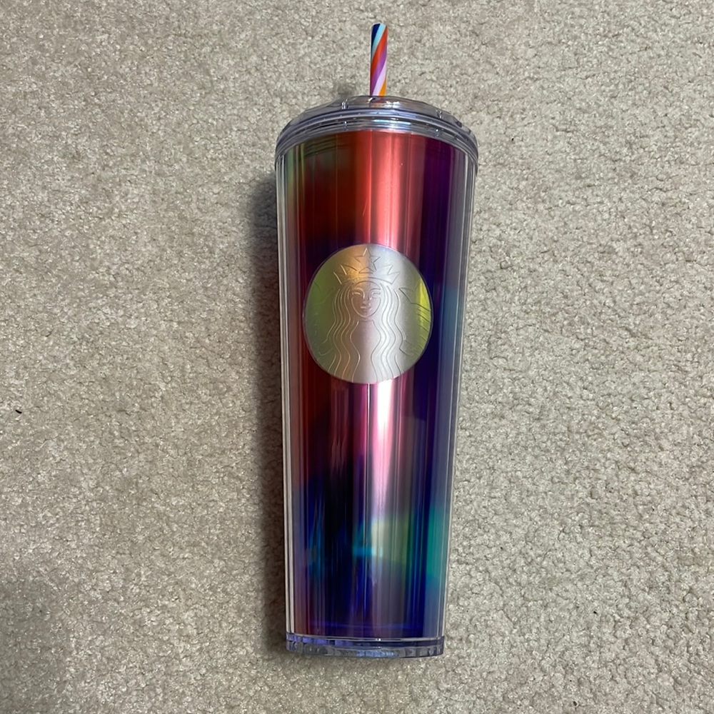 NWT Starbucks 2021 Summer Rainbow Kaleidoscope 24oz Tumbler